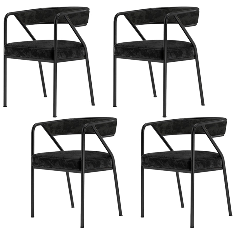 Glam Style Dining Chair Metal Open Back Dining Armchair for Indoor Black 4 Piece Set Clearhalo 'Dining Chairs' 'Dining Tables & Seating' 'dining_chair' 'furn' 'furn_dining_chair' 'Furniture' 'Kitchen & Dining Furniture' 6034439