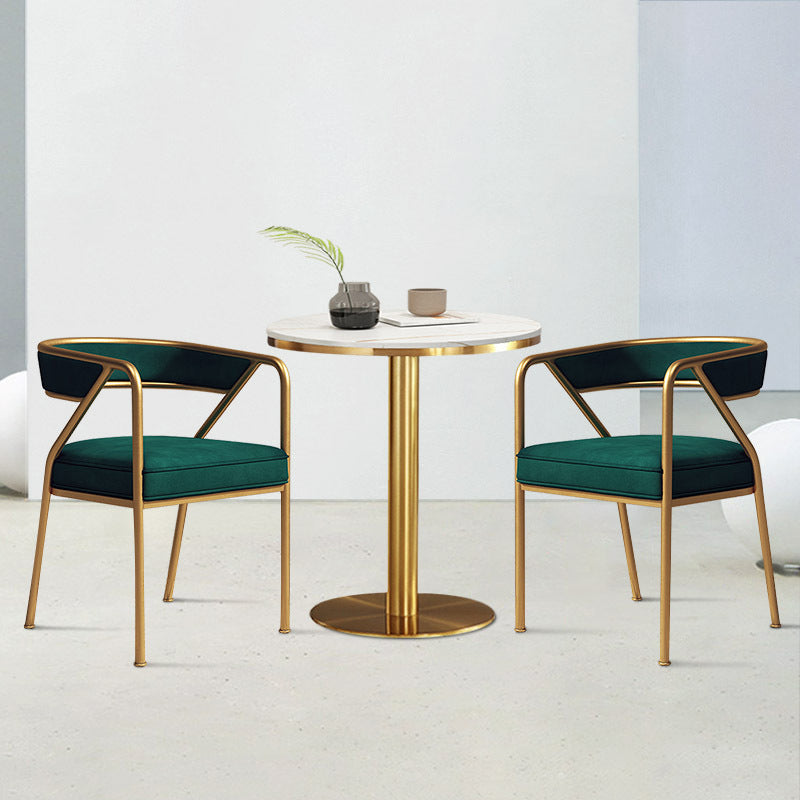 Glam Style Dining Chair Metal Open Back Dining Armchair for Indoor Clearhalo 'Dining Chairs' 'Dining Tables & Seating' 'dining_chair' 'furn' 'furn_dining_chair' 'Furniture' 'Kitchen & Dining Furniture' 6034440