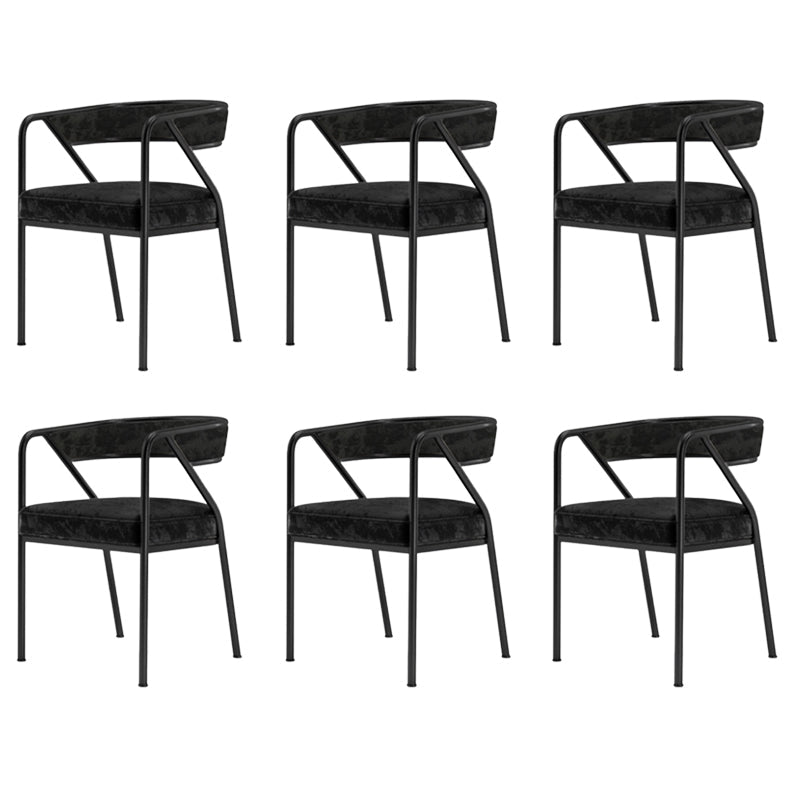 Glam Style Dining Chair Metal Open Back Dining Armchair for Indoor Black 6 Piece Set Clearhalo 'Dining Chairs' 'Dining Tables & Seating' 'dining_chair' 'furn' 'furn_dining_chair' 'Furniture' 'Kitchen & Dining Furniture' 6034441