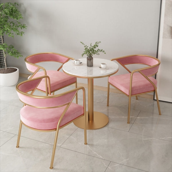 Glam Style Dining Chair Metal Open Back Dining Armchair for Indoor Clearhalo 'Dining Chairs' 'Dining Tables & Seating' 'dining_chair' 'furn' 'furn_dining_chair' 'Furniture' 'Kitchen & Dining Furniture' 6034442