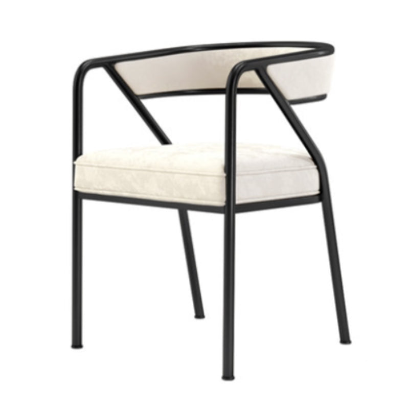 Glam Style Dining Chair Metal Open Back Dining Armchair for Indoor Black White 1 Piece Clearhalo 'Dining Chairs' 'Dining Tables & Seating' 'dining_chair' 'furn' 'furn_dining_chair' 'Furniture' 'Kitchen & Dining Furniture' 6034445