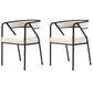 Glam Style Dining Chair Metal Open Back Dining Armchair for Indoor Black White 2 Piece Set Clearhalo 'Dining Chairs' 'Dining Tables & Seating' 'dining_chair' 'furn' 'furn_dining_chair' 'Furniture' 'Kitchen & Dining Furniture' 6034448