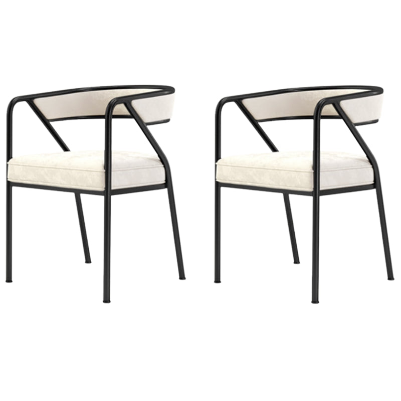 Glam Style Dining Chair Metal Open Back Dining Armchair for Indoor Black White 2 Piece Set Clearhalo 'Dining Chairs' 'Dining Tables & Seating' 'dining_chair' 'furn' 'furn_dining_chair' 'Furniture' 'Kitchen & Dining Furniture' 6034448