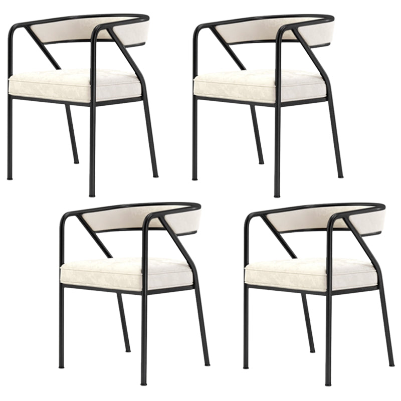 Glam Style Dining Chair Metal Open Back Dining Armchair for Indoor Black White 4 Piece Set Clearhalo 'Dining Chairs' 'Dining Tables & Seating' 'dining_chair' 'furn' 'furn_dining_chair' 'Furniture' 'Kitchen & Dining Furniture' 6034449