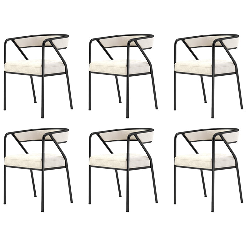 Glam Style Dining Chair Metal Open Back Dining Armchair for Indoor Black White 6 Piece Set Clearhalo 'Dining Chairs' 'Dining Tables & Seating' 'dining_chair' 'furn' 'furn_dining_chair' 'Furniture' 'Kitchen & Dining Furniture' 6034451