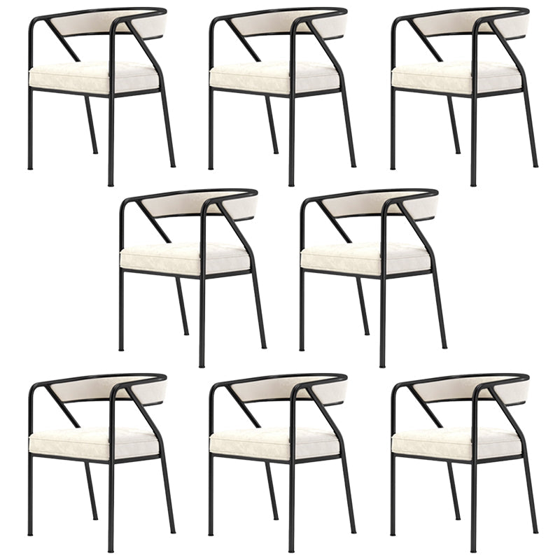 Glam Style Dining Chair Metal Open Back Dining Armchair for Indoor Black White 8 Piece Set Clearhalo 'Dining Chairs' 'Dining Tables & Seating' 'dining_chair' 'furn' 'furn_dining_chair' 'Furniture' 'Kitchen & Dining Furniture' 6034453