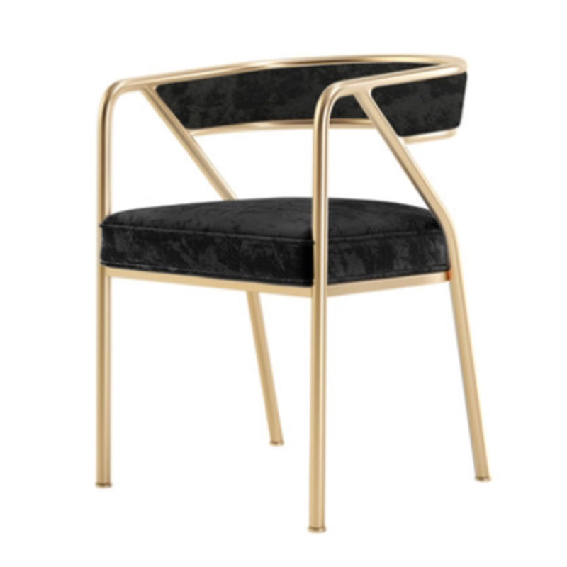 Glam Style Dining Chair Metal Open Back Dining Armchair for Indoor Black-Gold 1 Piece Clearhalo 'Dining Chairs' 'Dining Tables & Seating' 'dining_chair' 'furn' 'furn_dining_chair' 'Furniture' 'Kitchen & Dining Furniture' 6034454