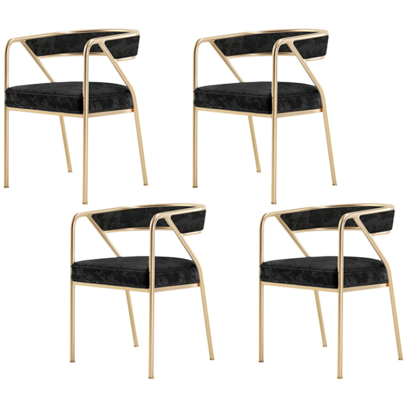 Glam Style Dining Chair Metal Open Back Dining Armchair for Indoor Black-Gold 4 Piece Set Clearhalo 'Dining Chairs' 'Dining Tables & Seating' 'dining_chair' 'furn' 'furn_dining_chair' 'Furniture' 'Kitchen & Dining Furniture' 6034456