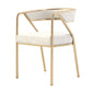 Glam Style Dining Chair Metal Open Back Dining Armchair for Indoor White-Gold 1 Piece Clearhalo 'Dining Chairs' 'Dining Tables & Seating' 'dining_chair' 'furn' 'furn_dining_chair' 'Furniture' 'Kitchen & Dining Furniture' 6034459