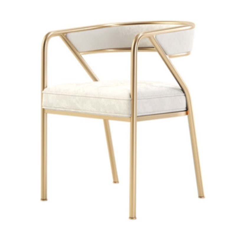 Glam Style Dining Chair Metal Open Back Dining Armchair for Indoor White-Gold 1 Piece Clearhalo 'Dining Chairs' 'Dining Tables & Seating' 'dining_chair' 'furn' 'furn_dining_chair' 'Furniture' 'Kitchen & Dining Furniture' 6034459