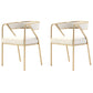 Glam Style Dining Chair Metal Open Back Dining Armchair for Indoor White-Gold 2 Piece Set Clearhalo 'Dining Chairs' 'Dining Tables & Seating' 'dining_chair' 'furn' 'furn_dining_chair' 'Furniture' 'Kitchen & Dining Furniture' 6034460