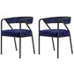 Glam Style Dining Chair Metal Open Back Dining Armchair for Indoor Blue-Black 2 Piece Set Clearhalo 'Dining Chairs' 'Dining Tables & Seating' 'dining_chair' 'furn' 'furn_dining_chair' 'Furniture' 'Kitchen & Dining Furniture' 6034465
