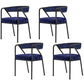 Glam Style Dining Chair Metal Open Back Dining Armchair for Indoor Blue-Black 4 Piece Set Clearhalo 'Dining Chairs' 'Dining Tables & Seating' 'dining_chair' 'furn' 'furn_dining_chair' 'Furniture' 'Kitchen & Dining Furniture' 6034466