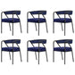 Glam Style Dining Chair Metal Open Back Dining Armchair for Indoor Blue-Black 6 Piece Set Clearhalo 'Dining Chairs' 'Dining Tables & Seating' 'dining_chair' 'furn' 'furn_dining_chair' 'Furniture' 'Kitchen & Dining Furniture' 6034467