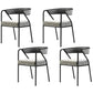 Glam Style Dining Chair Metal Open Back Dining Armchair for Indoor Black-Gray 4 Piece Set Clearhalo 'Dining Chairs' 'Dining Tables & Seating' 'dining_chair' 'furn' 'furn_dining_chair' 'Furniture' 'Kitchen & Dining Furniture' 6034471