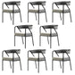 Glam Style Dining Chair Metal Open Back Dining Armchair for Indoor Black-Gray 8 Piece Set Clearhalo 'Dining Chairs' 'Dining Tables & Seating' 'dining_chair' 'furn' 'furn_dining_chair' 'Furniture' 'Kitchen & Dining Furniture' 6034473
