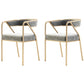 Glam Style Dining Chair Metal Open Back Dining Armchair for Indoor Gray-Gold 2 Piece Set Clearhalo 'Dining Chairs' 'Dining Tables & Seating' 'dining_chair' 'furn' 'furn_dining_chair' 'Furniture' 'Kitchen & Dining Furniture' 6034475