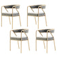 Glam Style Dining Chair Metal Open Back Dining Armchair for Indoor Gray-Gold 4 Piece Set Clearhalo 'Dining Chairs' 'Dining Tables & Seating' 'dining_chair' 'furn' 'furn_dining_chair' 'Furniture' 'Kitchen & Dining Furniture' 6034476
