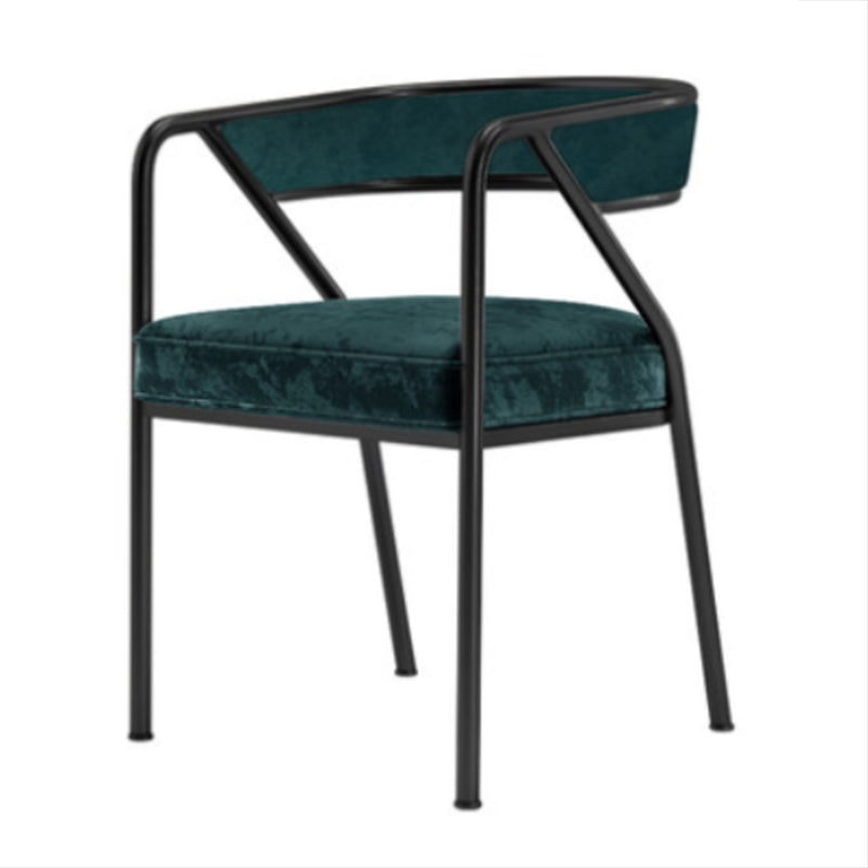 Glam Style Dining Chair Metal Open Back Dining Armchair for Indoor Green-Black 1 Piece Clearhalo 'Dining Chairs' 'Dining Tables & Seating' 'dining_chair' 'furn' 'furn_dining_chair' 'Furniture' 'Kitchen & Dining Furniture' 6034479