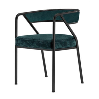 Glam Style Dining Chair Metal Open Back Dining Armchair for Indoor Green-Black 1 Piece Clearhalo 'Dining Chairs' 'Dining Tables & Seating' 'dining_chair' 'furn' 'furn_dining_chair' 'Furniture' 'Kitchen & Dining Furniture' 6034479