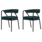 Glam Style Dining Chair Metal Open Back Dining Armchair for Indoor Green-Black 2 Piece Set Clearhalo 'Dining Chairs' 'Dining Tables & Seating' 'dining_chair' 'furn' 'furn_dining_chair' 'Furniture' 'Kitchen & Dining Furniture' 6034480