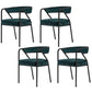 Glam Style Dining Chair Metal Open Back Dining Armchair for Indoor Green-Black 4 Piece Set Clearhalo 'Dining Chairs' 'Dining Tables & Seating' 'dining_chair' 'furn' 'furn_dining_chair' 'Furniture' 'Kitchen & Dining Furniture' 6034481