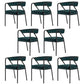 Glam Style Dining Chair Metal Open Back Dining Armchair for Indoor Green-Black 8 Piece Set Clearhalo 'Dining Chairs' 'Dining Tables & Seating' 'dining_chair' 'furn' 'furn_dining_chair' 'Furniture' 'Kitchen & Dining Furniture' 6034483