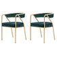 Glam Style Dining Chair Metal Open Back Dining Armchair for Indoor Green Gold 2 Piece Set Clearhalo 'Dining Chairs' 'Dining Tables & Seating' 'dining_chair' 'furn' 'furn_dining_chair' 'Furniture' 'Kitchen & Dining Furniture' 6034485
