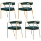 Glam Style Dining Chair Metal Open Back Dining Armchair for Indoor Green Gold 4 Piece Set Clearhalo 'Dining Chairs' 'Dining Tables & Seating' 'dining_chair' 'furn' 'furn_dining_chair' 'Furniture' 'Kitchen & Dining Furniture' 6034486