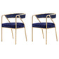 Glam Style Dining Chair Metal Open Back Dining Armchair for Indoor Blue Gold 2 Piece Set Clearhalo 'Dining Chairs' 'Dining Tables & Seating' 'dining_chair' 'furn' 'furn_dining_chair' 'Furniture' 'Kitchen & Dining Furniture' 6034490