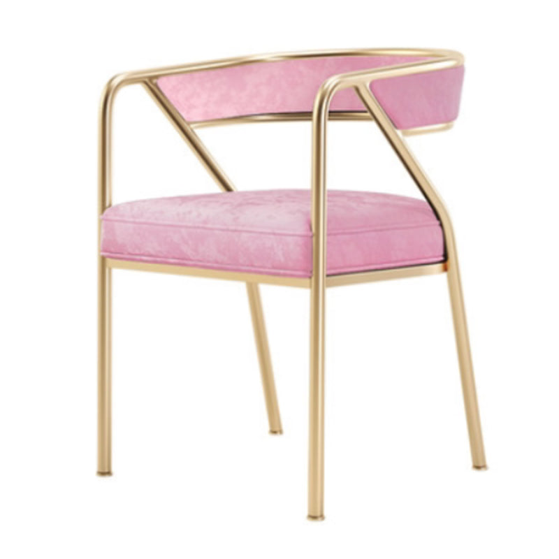 Glam Style Dining Chair Metal Open Back Dining Armchair for Indoor Pink Gold 1 Piece Clearhalo 'Dining Chairs' 'Dining Tables & Seating' 'dining_chair' 'furn' 'furn_dining_chair' 'Furniture' 'Kitchen & Dining Furniture' 6034494