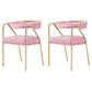 Glam Style Dining Chair Metal Open Back Dining Armchair for Indoor Pink Gold 2 Piece Set Clearhalo 'Dining Chairs' 'Dining Tables & Seating' 'dining_chair' 'furn' 'furn_dining_chair' 'Furniture' 'Kitchen & Dining Furniture' 6034495