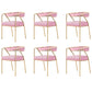 Glam Style Dining Chair Metal Open Back Dining Armchair for Indoor Pink Gold 6 Piece Set Clearhalo 'Dining Chairs' 'Dining Tables & Seating' 'dining_chair' 'furn' 'furn_dining_chair' 'Furniture' 'Kitchen & Dining Furniture' 6034497