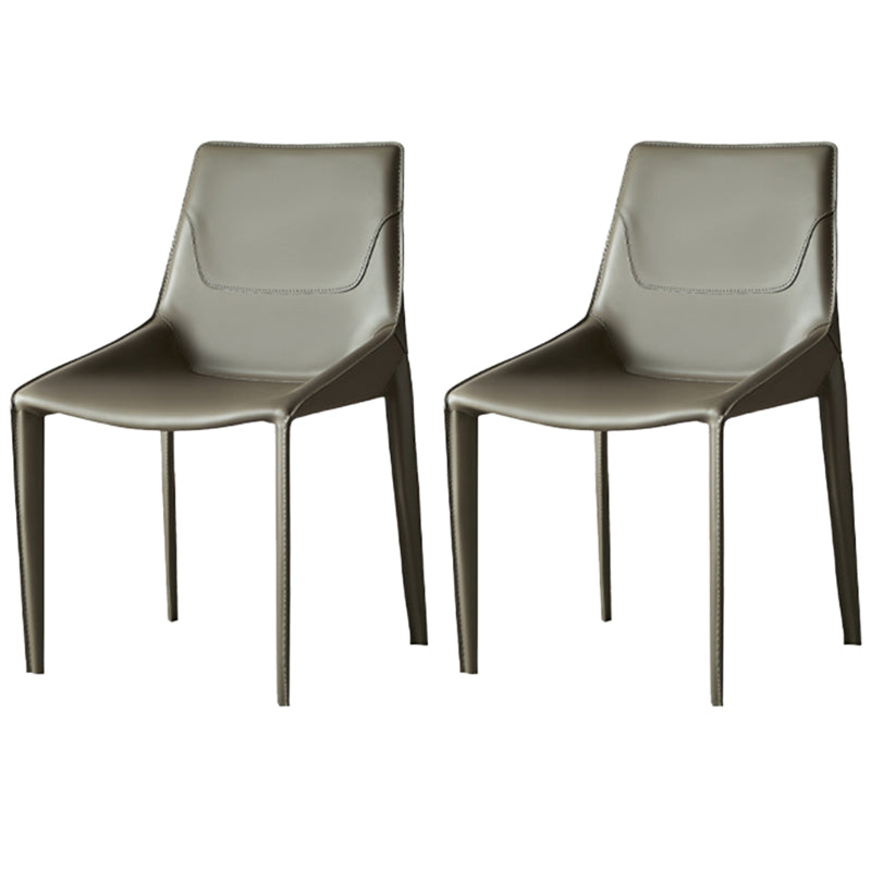 Modern Solid Back Side Chair with Faux Leather Legs Indoor Upholstered Dining Chair