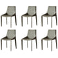 Modern Solid Back Side Chair with Faux Leather Legs Indoor Upholstered Dining Chair