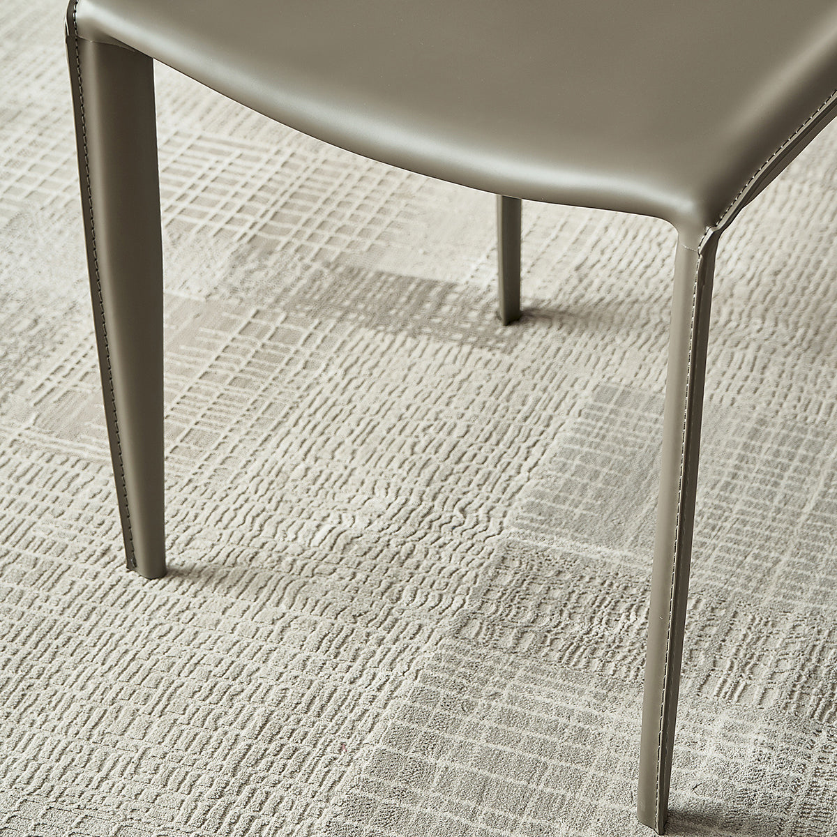 Modern Solid Back Side Chair with Faux Leather Legs Indoor Upholstered Dining Chair