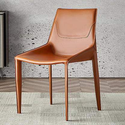 Modern Solid Back Side Chair with Faux Leather Legs Indoor Upholstered Dining Chair