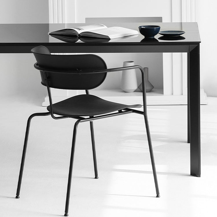 Silla de comedor contemporánea silla de acento de comedor de plástico para casa