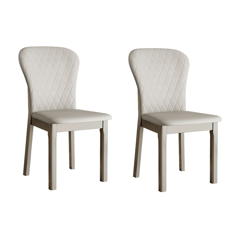 Rubberwood Moderne eetkamerstoel Faux Leather Solid Back Side Stoel