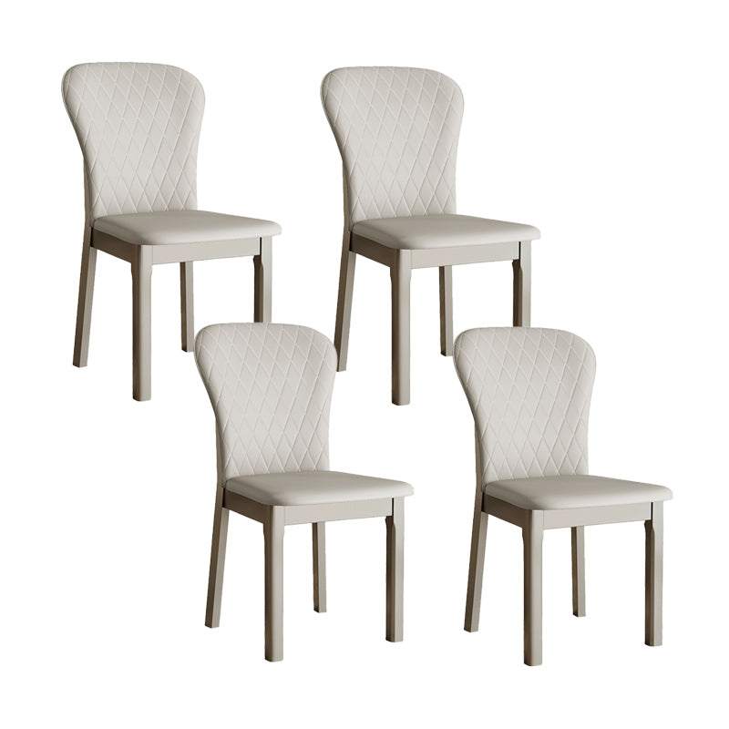 Rubberwood Moderne eetkamerstoel Faux Leather Solid Back Side Stoel