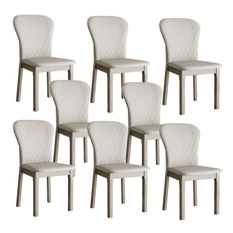 Rubberwood Moderne eetkamerstoel Faux Leather Solid Back Side Stoel