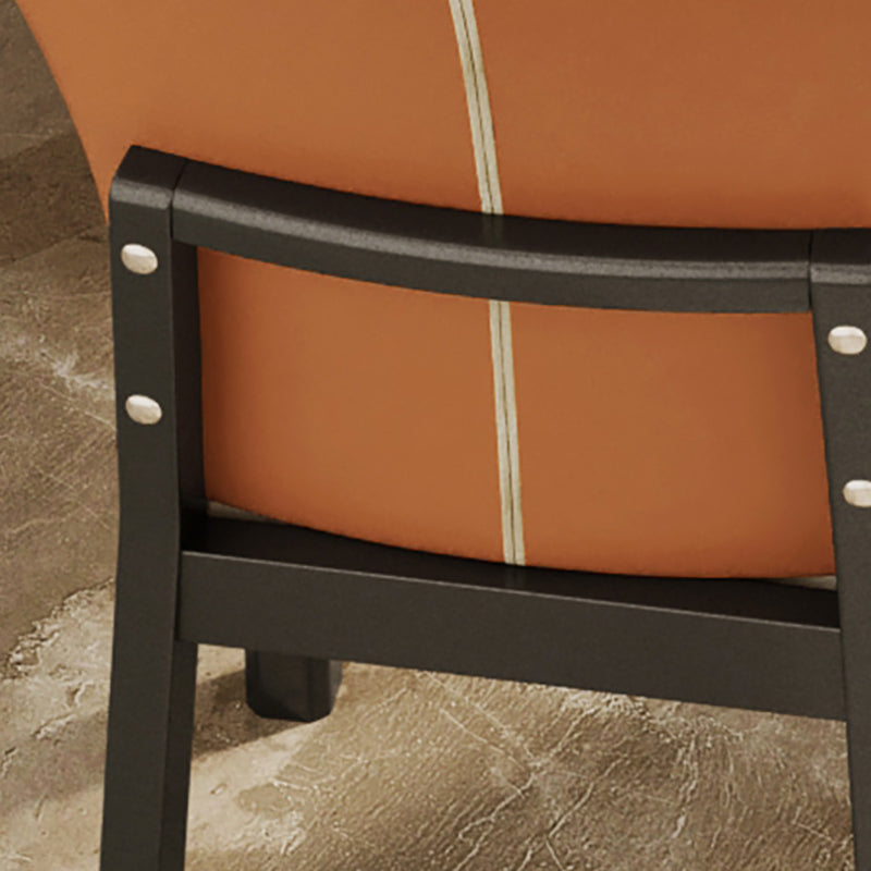 Rubberwood Moderne eetkamerstoel Faux Leather Solid Back Side Stoel