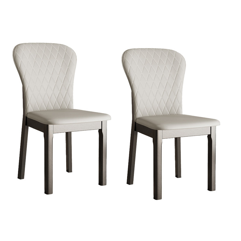 Rubberwood Moderne eetkamerstoel Faux Leather Solid Back Side Stoel