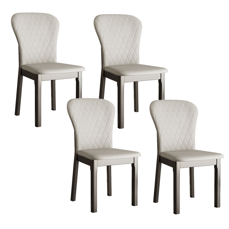 Rubberwood Moderne eetkamerstoel Faux Leather Solid Back Side Stoel