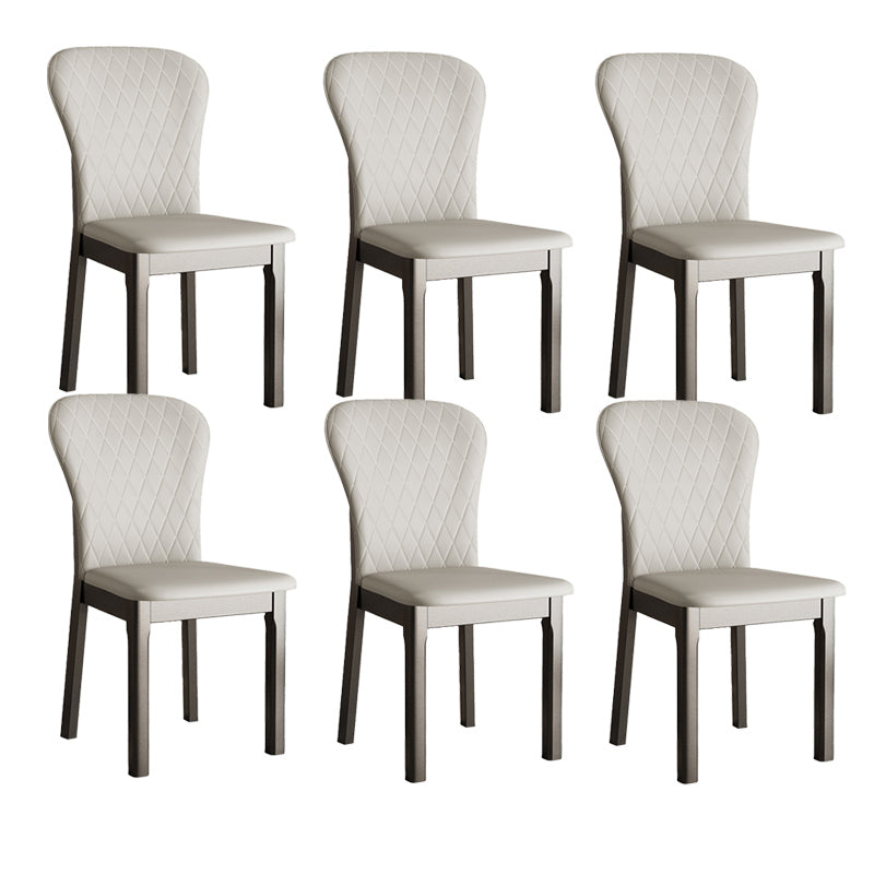 Rubberwood Moderne eetkamerstoel Faux Leather Solid Back Side Stoel