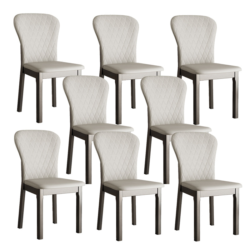 Rubberwood Moderne eetkamerstoel Faux Leather Solid Back Side Stoel