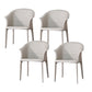 Sillas de comedor beige y marrón silla lateral de cuero falso moderno