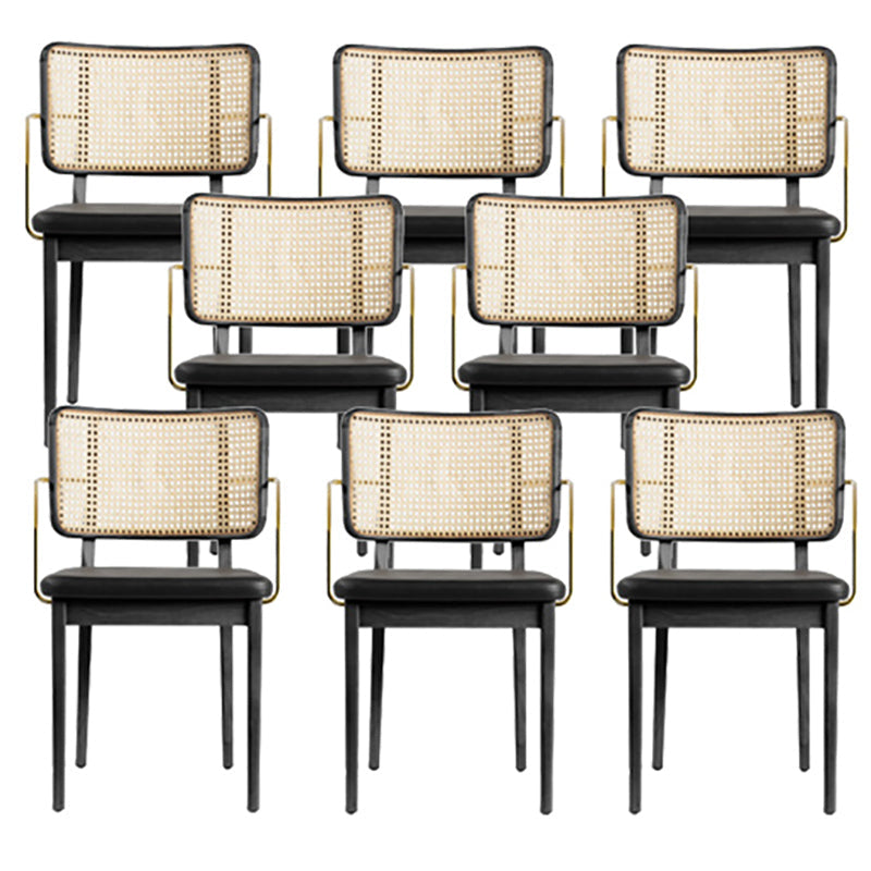 Traditionele stijl stoel vast hout riet rug eetkamerstoel