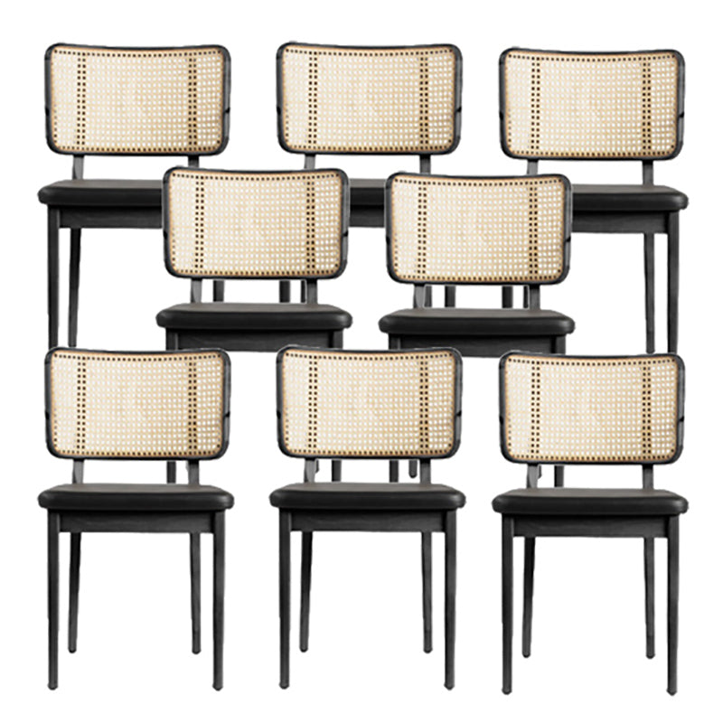 Traditionele stijl stoel vast hout riet rug eetkamerstoel