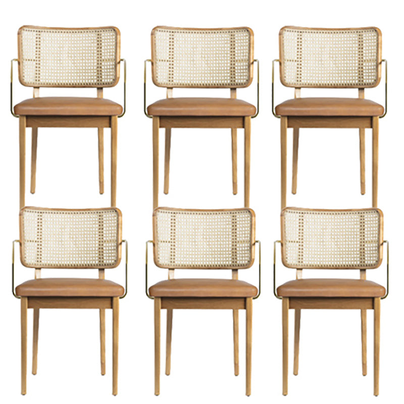 Traditionele stijl stoel vast hout riet rug eetkamerstoel